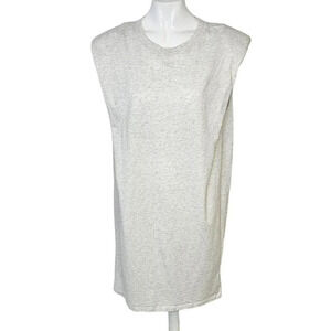 Aritzia Babaton Shoulder Pad Dress Size  XS Gray Heathered Crew Neck Cotton